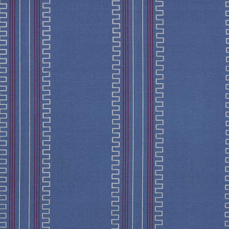 Schumacher Fabric 83231 Greco Stripe Navy